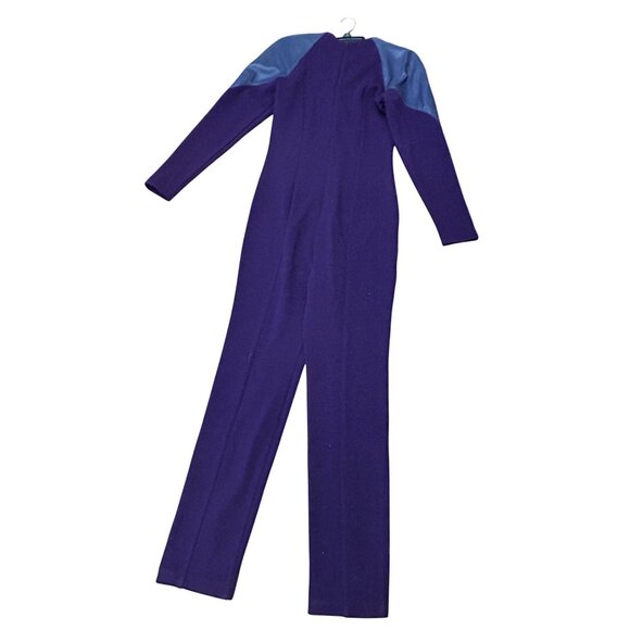 Vintage Robert Elliot Purple Jumpsuit With Blue Leather Accents Medium - Picture 3 of 5